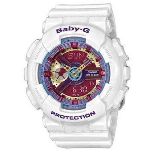 Image of hvid resin med stål Baby-G quartz multifunktion (5338) Dame ur fra Casio